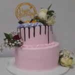 Pink tiered cake 1