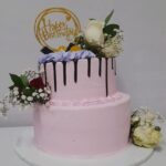 Pink tiered cake 1