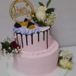 Pink tiered cake 1