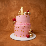 Pinks tiered Cake with Age