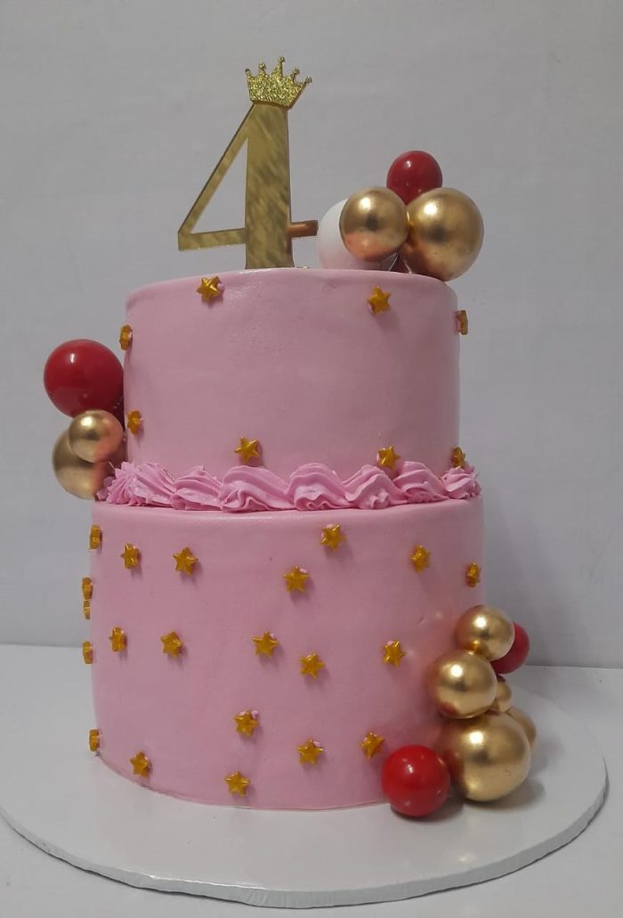 pink fondant tiered cake 1