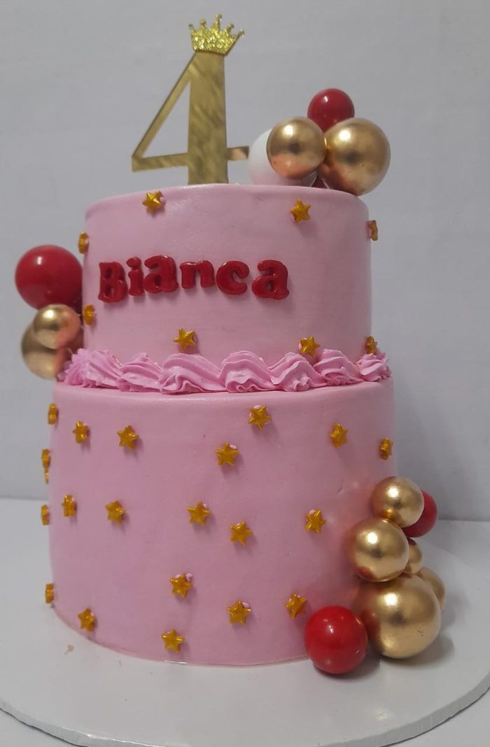 pink fondant tiered cake 1