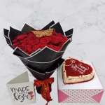 50stems of Roses and red velvet cake