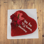 Heart shaped valentine cake