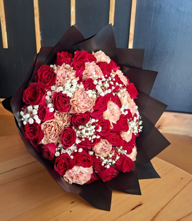 Carnation and roses