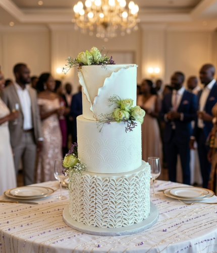 Pearl Diamonds Wedding Cake