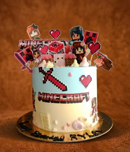 minecraft cake for a girl