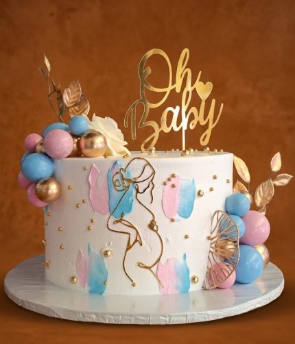 Oh Baby baby shower design cake