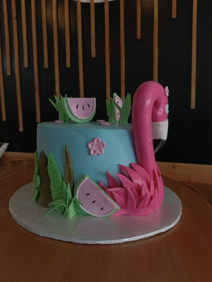 Flamingo realistic cake