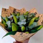lilies and greenery bouquet