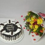 Flowers and oreo cake
