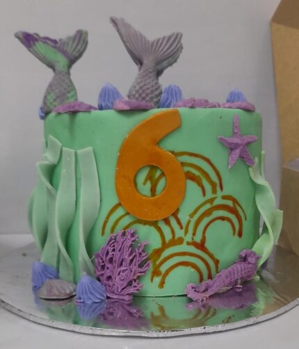mermaid themed cake