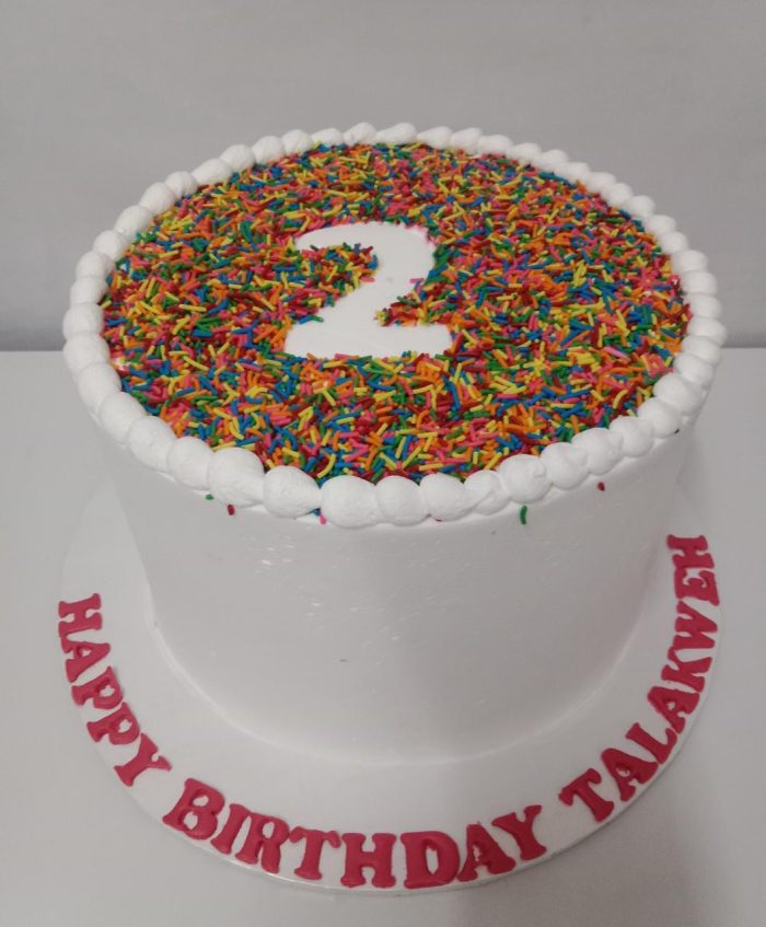 Number smarties cake