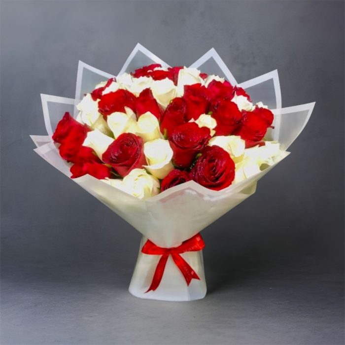 White and red roses in Nairobi