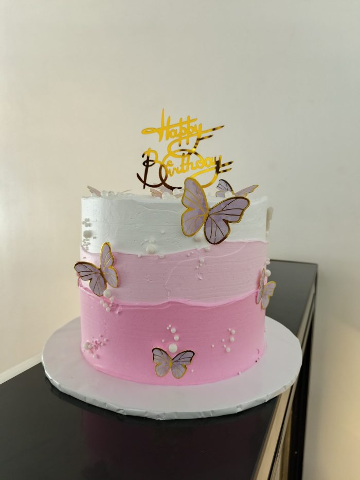 Pink themed cake