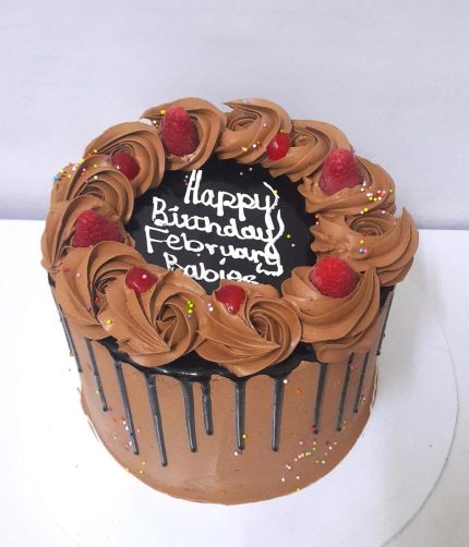 Chocolate cake for celebrating monthly events