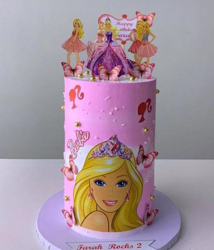 Barbie themed cake
