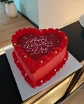 Valentine Love Shaped Cake with an edible print