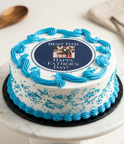 Fathers Day Cake with Family portrait