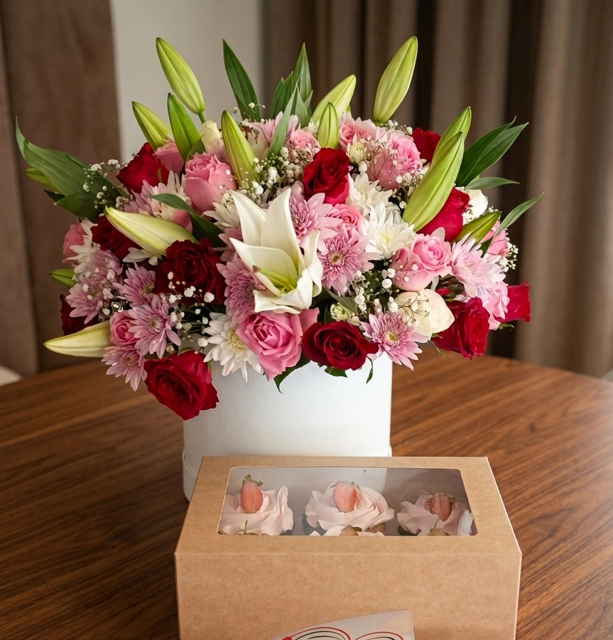 Hatboxes with cupcakes Hatboxes with cupcakes