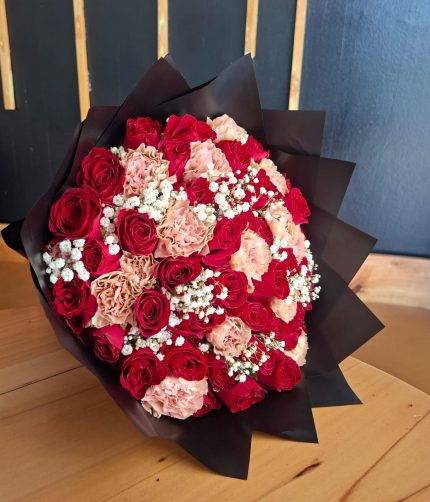 Carnation and roses