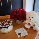 Flowers, Cake and teddy bear Combo