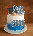Graduate Pride Vanilla Cake With Blueberries