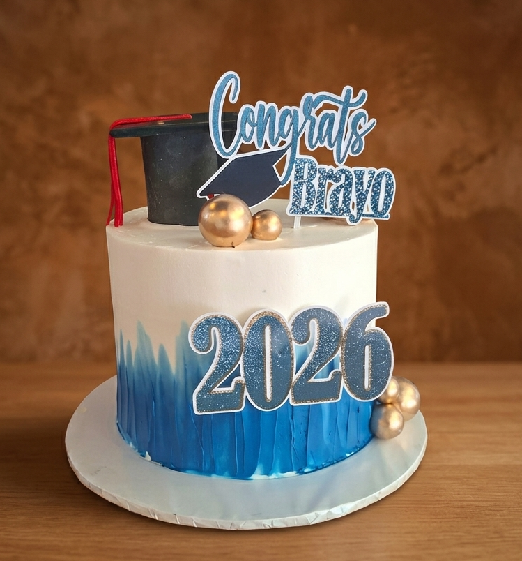 Graduate Pride Vanilla Cake With Blueberries Graduate Pride Vanilla Cake With Blueberries