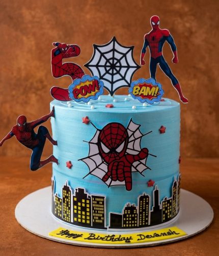 Spiderman city cake