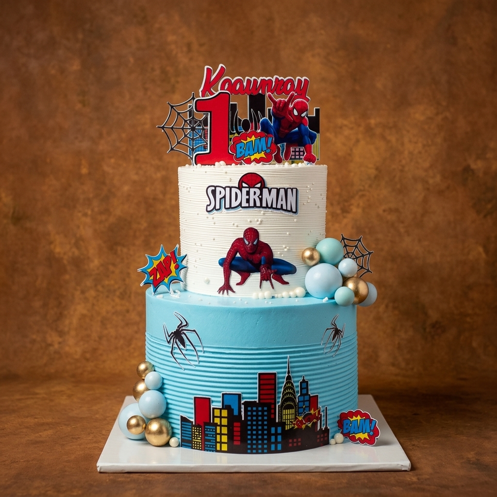 Tiered Spiderman cake Tiered Spiderman cake